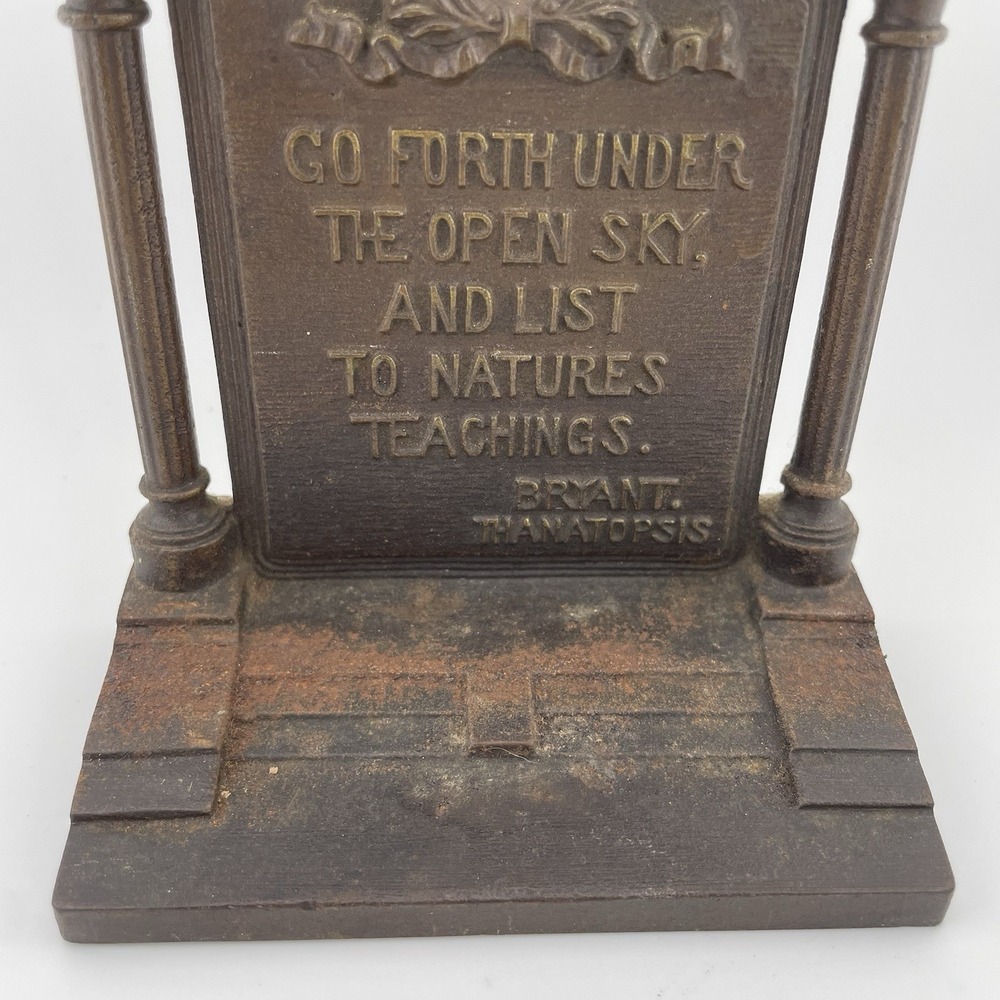 Bradley & Hubbard Antique Bookend Thanatopsis Cast Metal Classical Library Decor - Picture 3 of 11